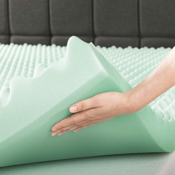 Best Price Mattress Matratzenauflage aus Memory-Schaum, 10,2 cm, mit beruhigendem Aloe-Aufguss, CertiPUR-US-Zertifiziert, Doppelbett, Grün