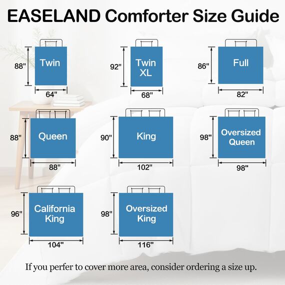 EASELAND Steppdecke für alle Jahreszeiten, Übergröße, Kingsize, weich, gesteppt, Alternative Steppdecke, wendbar, mit Ecklaschen, Winter und Sommer, warm, flauschig, dunkelgrau, 248.9 x 294.6 cm
