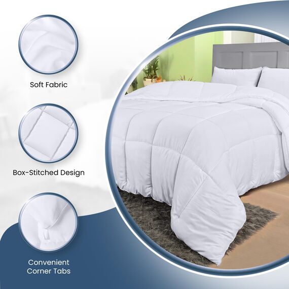 Utopia Bedding UB0061 Doppeldecke, Weiß, Polyester, Twin