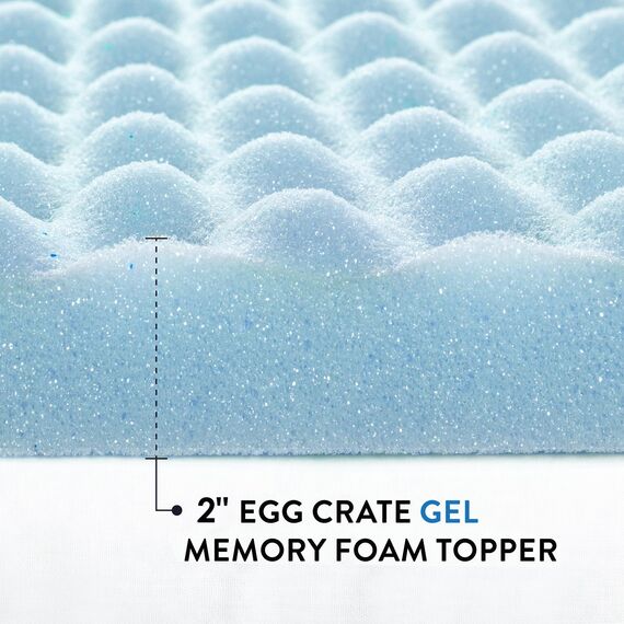 Best Price Mattress Mellow Matratzenauflage, 5,1 cm, Memory-Schaumstoff, kühlendes Gel-Infusion, Twin Blue