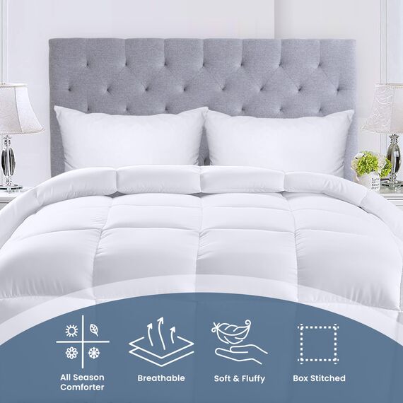 Utopia Bedding UB0061 Doppeldecke, Weiß, Polyester, Twin