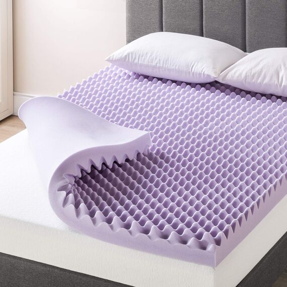 Best Price Mattress Matratzenauflage aus Memory-Schaum mit beruhigendem Lavendel-Aufguss, CertiPUR-US-Zertifiziert, ECMF-LV4K, 10,2 cm