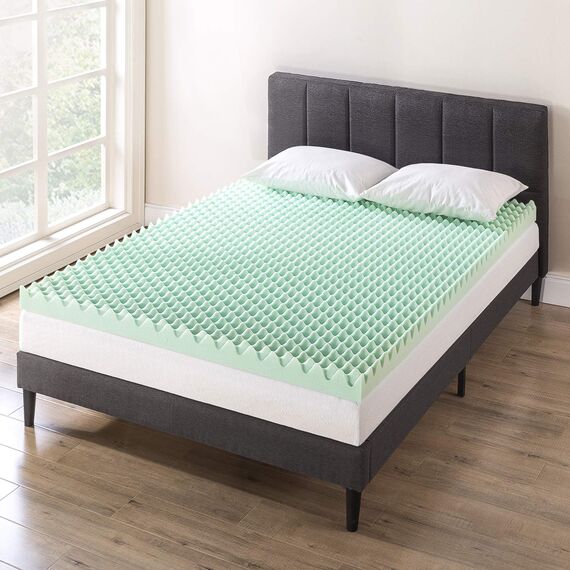 Best Price Mattress 10,2 cm Matratzenauflage aus Memory-Schaumstoff mit beruhigender Aloe-Infusion, CertiPUR-US-Zertifiziert, King Size