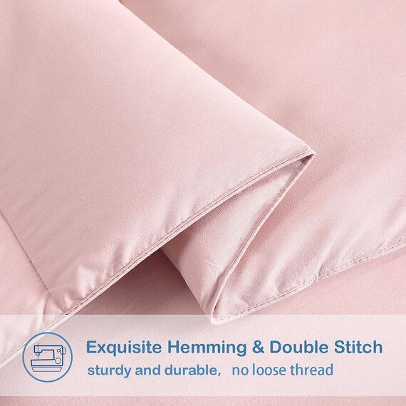 EASELAND Übergroße Queen-Size-Daunenalternative Steppdecke – gesteppte Bettdecke für alle Jahreszeiten, weich, leicht, mit Ecklaschen, warme Sommer-Bettwäsche, Rosa, 248 x 248 cm