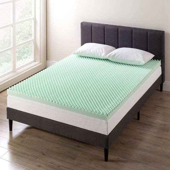 Best Price Mattress Matratzenauflage aus Memory-Schaum mit beruhigendem Aloe-Aufguss, CertiPUR-US-Zertifiziert, 7,6 cm, Grün