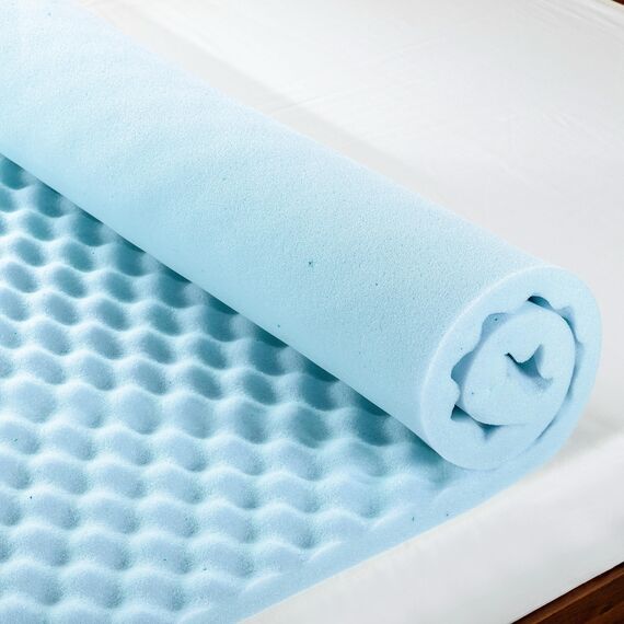 Best Price Mattress 1,5 Zoll Eierkiste Memory Foam, Kühlgel Infusion, Queen Matratzenauflage, Blau (ECMF-GM1.5Q)