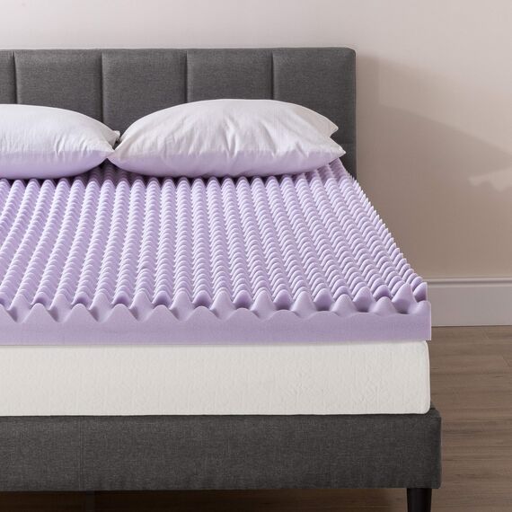 Best Price Mattress Matratzenauflage aus Memory-Schaum mit beruhigendem Lavendel-Aufguss, CertiPUR-US-Zertifiziert, ECMF-LV4K, 10,2 cm