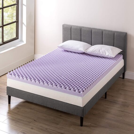 Best Price Mattress Matratzenauflage aus Memory-Schaum mit beruhigendem Lavendel-Aufguss, CertiPUR-US-Zertifiziert, ECMF-LV4K, 10,2 cm