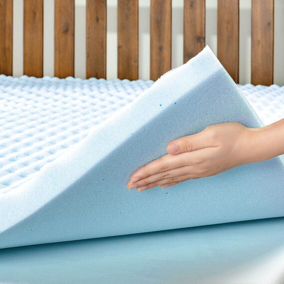 Best Price Mattress Mellow Matratzenauflage, 5,1 cm, Memory-Schaumstoff, kühlendes Gel-Infusion, Twin Blue