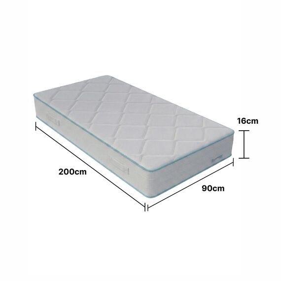 Sleephome Vaniglia 16 cm, Matratze 90 x 200 cm, hypoallergen und antibakteriell, ergonomisch und orthopädisch, atmungsaktiv