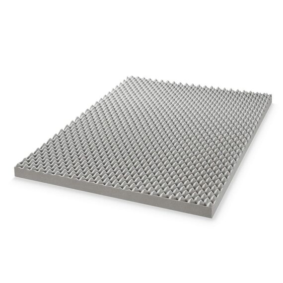 Best Price Mattress Eierkisten-Auflage aus Memory-Schaum mit Bambuskohle-Aufguss, Geruchs- und Feuchtigkeitskontrolle, CertiPUR-US-Zertifiziert, Doppelbett, Anthrazitgrau