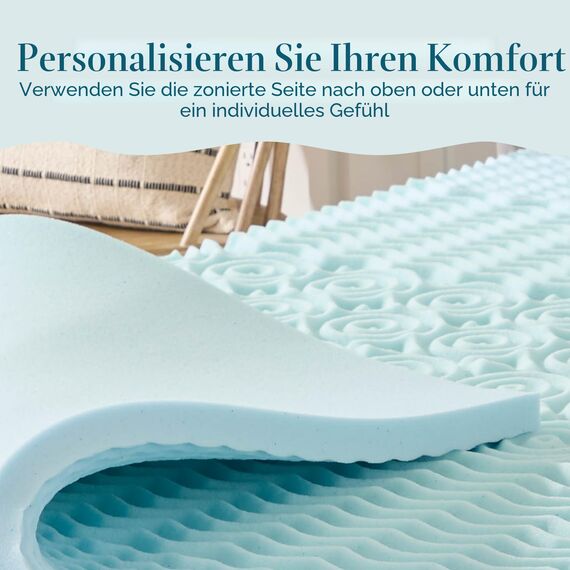 Lucid 2 Inch Zoned Gel Memory Foam Mattress Topper Matratzenauflage, Schaumstoff, Twin