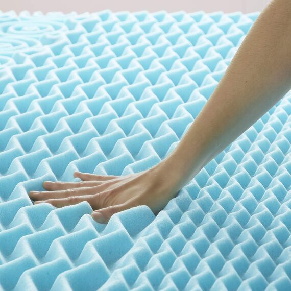 LUCID Matratzen Topper mit 5 Zonen – 5cm Gel Memory Foam Matratzenauflage, atmungsaktiv, Oeko-Tex, 120x200 cm, Blau