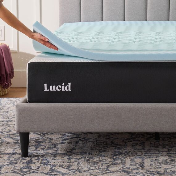 Lucid 2 Inch Zoned Gel Memory Foam Mattress Topper Matratzenauflage, Schaumstoff, Twin