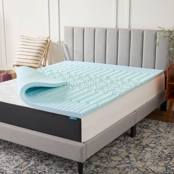Lucid 2 Inch Zoned Gel Memory Foam Mattress Topper Matratzenauflage, Schaumstoff, Twin
