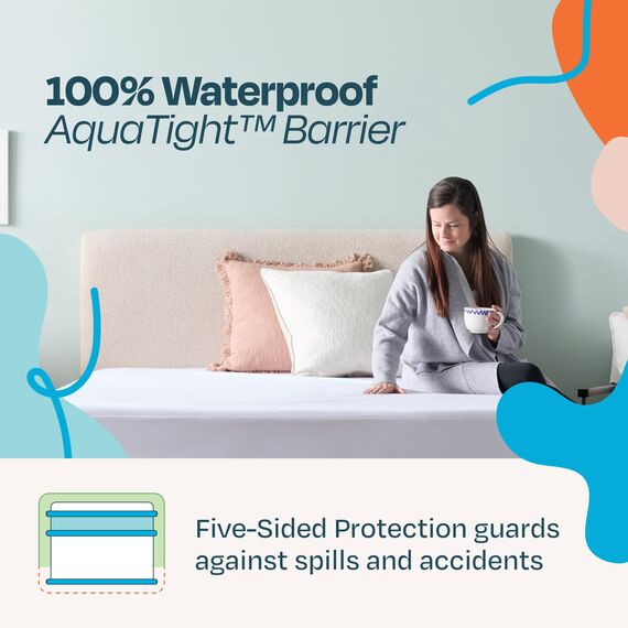 Linenspa Matratzenschoner aus glattem Stoff, 100% wasserdicht, hypoallergen, nur Oberflächen-Schutz, Vinylfrei