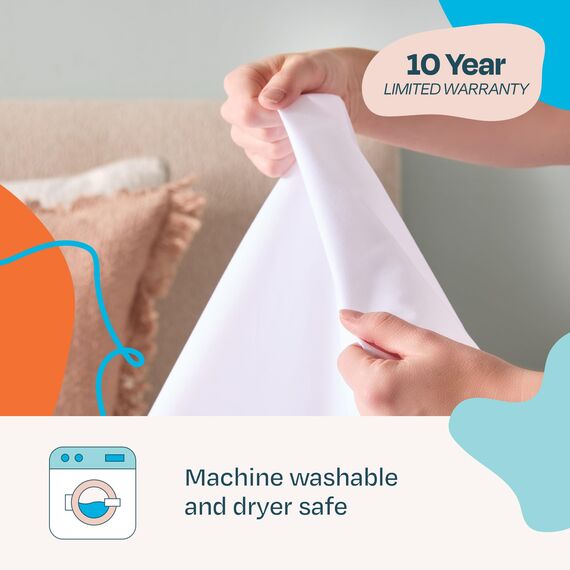 Linenspa Matratzenschoner aus glattem Stoff, 100% wasserdicht, hypoallergen, nur Oberflächen-Schutz, Vinylfrei