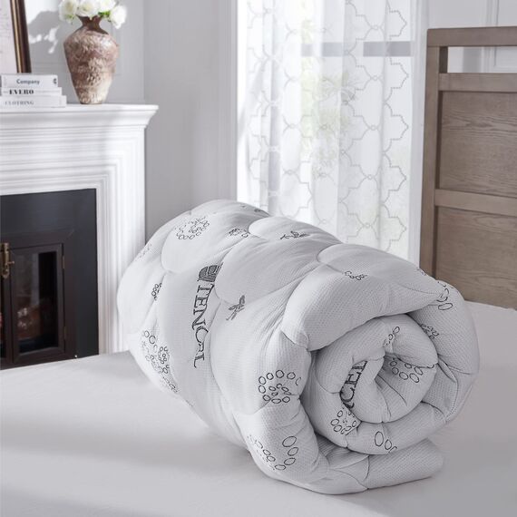 Tencel Dicke Matratzenauflage, volle Größe, Kopfkissen, luxuriös, kühlender Matratzenschoner, atmungsaktive Matratzenauflage, Rückenschmerzlinderung, Tiefe Tasche, Matratzenbezug, 20,3–53,3 cm
