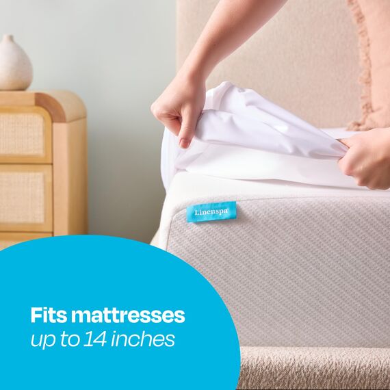 Linenspa Matratzenschoner aus glattem Stoff, 100% wasserdicht, hypoallergen, nur Oberflächen-Schutz, Vinylfrei