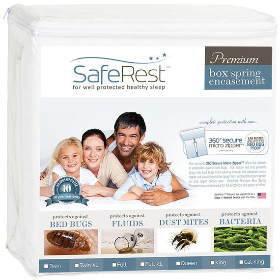 SafeRest Premium Boxspring-Abdeckung – wasserdicht – hypoallergen, atmungsaktiv, geräuschlos und vinylfrei – volle Größe