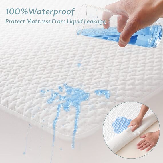 Reaks Matratzenschoner, wasserdicht, mit tiefer Tasche bis zu 38,1 cm