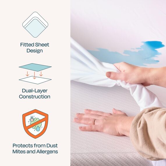 LinenSpa Premium glatten Stoff Matratze Displayschutzfolie - 100% wasserdicht - Hypoallergen - 10 Jahre Polyurethan Vinyl, weiß, Full XL
