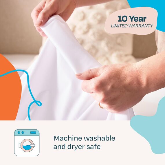 LinenSpa Matratzenschoner aus glattem Stoff, 100% wasserdicht, hypoallergen, nur Oberflächen-Schutz, Vinylfrei