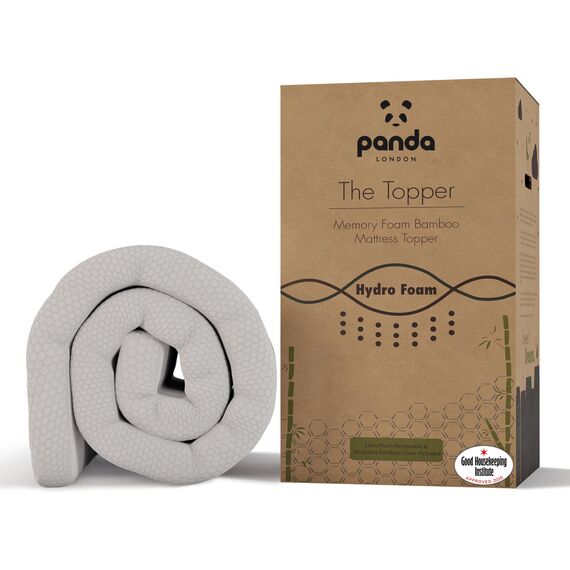 Panda Bambus-Matratzenauflage, UK-Kingsize-Bett, Gel-infundierter Memory-Schaum, 5 cm dick, orthopädische Nacken-, Wirbelsäulen-, Hüftstütze, verstellbare Gurte, Temperaturkontrolle, langlebig