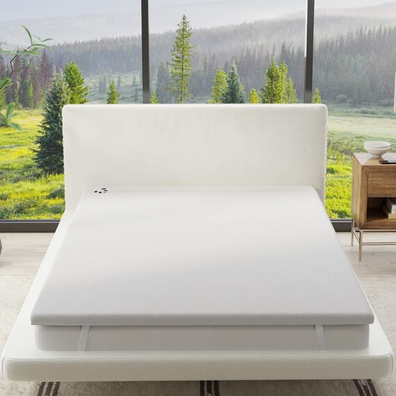 Panda Bambus-Matratzenauflage, 5 cm dick, hypoallergen, orthopädische Unterstützung, kühlender HydroFoam, EU-Einzelbett