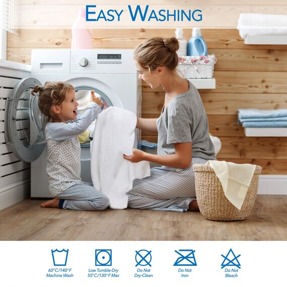 PlushDeluxe Bambus Matratzenschoner Wasserdichter, hypoallergener und ultraweicher atmungsaktiver Bezug Schutz - PVC, Phthalat (Twin-XL)