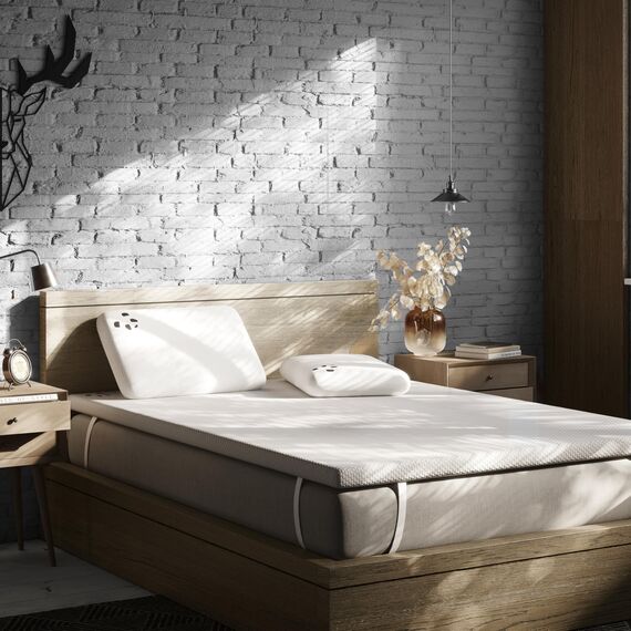 Panda Bambus-Matratzenauflage, UK-Kingsize-Bett, Gel-infundierter Memory-Schaum, 5 cm dick, orthopädische Nacken-, Wirbelsäulen-, Hüftstütze, verstellbare Gurte, Temperaturkontrolle, langlebig
