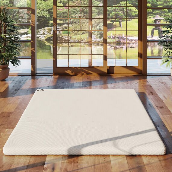 The Topper – Gel-Matratzenauflage aus Memory-Schaum (Hydroschaum), Bambus-Matratzenauflage (kleines Doppelbett: 190 x 120 x 5 cm), Weiß