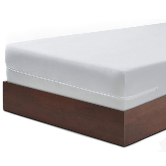 highliving® Reißverschluss Anti-Allergy und Bettwanzen, wasserdicht Matratzenauflage Total umgreifung Sichtschutzfolie Überzug, Textil, weiß, Einzelbett( 90x190+30cm)