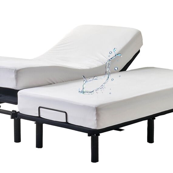 Kingnex Wasserdichter Matratzenschoner für verstellbares Bett, 2 Cali Twin XL, 91,4 x 213,4 cm, weicher, geräuschloser Jersey-Matratzenbezug mit tiefer Tasche