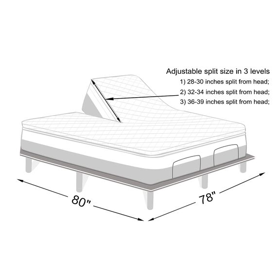 Kingnex Matratzenschoner für King-Size-Bett, wasserdicht, halbgeteilte Oberseite, Kingsize-Bett, mit flexiblem Oberteil, 91,4–99 cm, ultraweicher Bambus-Viskose-Jersey, geräuschloser Matratzenbezug