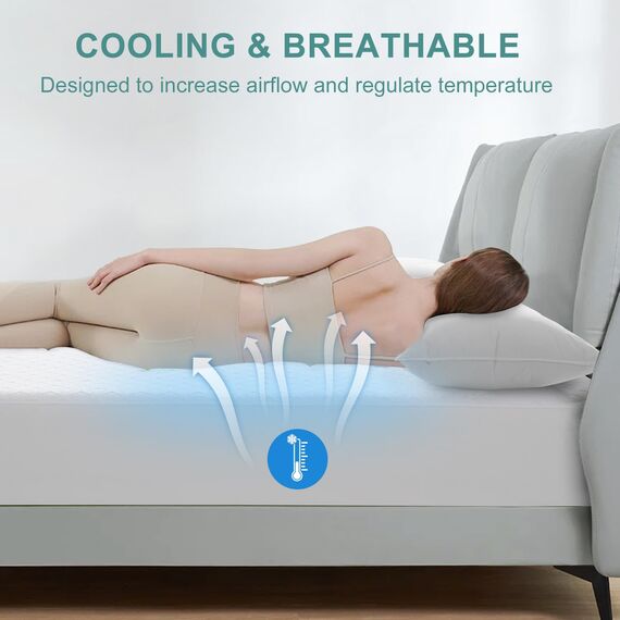 Twin XL Matratzenschoner, 100 % wasserdicht, kühlend, atmungsaktiv, Matratzenbezug für Einzelbett, Studentenwohnheim, 20,3–53,3 cm Matratze, vinylfrei (Bienenstock, Twin XL)