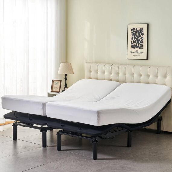 Kingnex Wasserdichter Matratzenschoner für verstellbares Bett, 2 Cali Twin XL, 91,4 x 213,4 cm, weicher, geräuschloser Jersey-Matratzenbezug mit tiefer Tasche