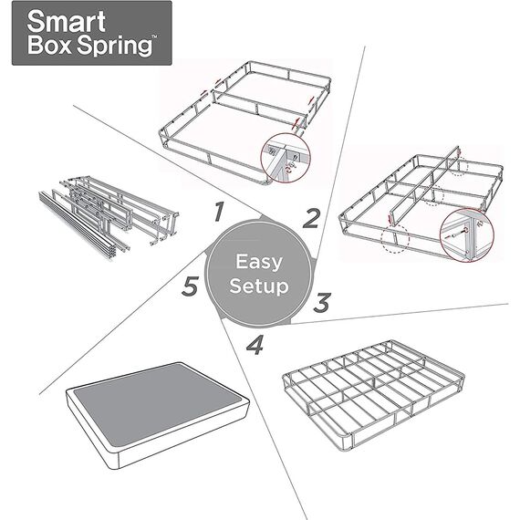 Zinus 12,7 cm Metall Smart Boxspringbett/Matratze Foundation/Starker Metallrahmen/Einfache Montage, California King