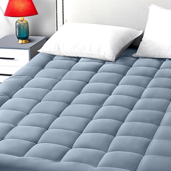 EASELAND Queen Size Matratzenauflage Topper Matratzenbezug Gesteppt tailliert Matratzenschutz 20,3-53 cm Tiefe Tasche Kühlender Matratzenaufleger (152 x 213 cm, Dusty Blau)