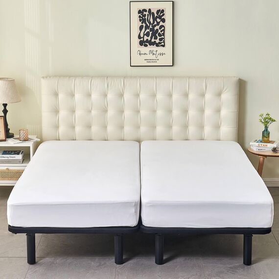 Kingnex Wasserdichter Matratzenschoner für verstellbares Bett, 2 Cali Twin XL, 91,4 x 213,4 cm, weicher, geräuschloser Jersey-Matratzenbezug mit tiefer Tasche