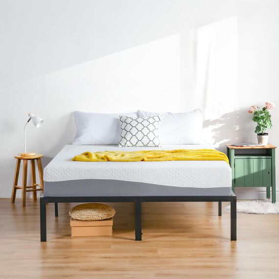 PrimaSleep Doppelmatratze, 25,4 cm Gel-Memory-Schaum-Matratze, mit Gel infundiert für Komfort und Druckentlastung, CertiPUR-US-zertifiziert, Bed-in-a-Box, mittelfest, grau, Doppelgröße