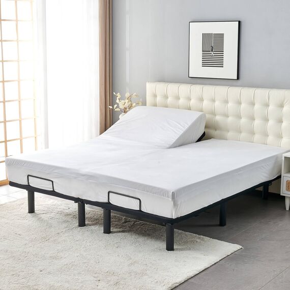 Split Top California King Matratzenschoner für verstellbares Bett mit oberem Flex-Kopf, wasserdicht, ultraweicher Jersey, Spannbettlaken, 81,3–86,4 cm, geteilt von Head Cal King