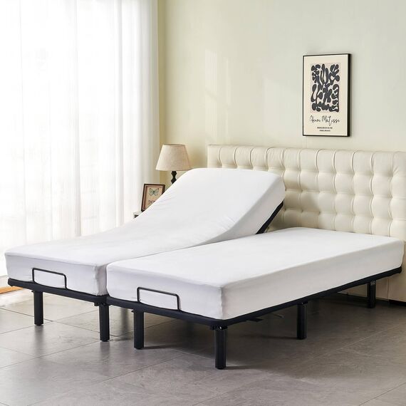 Kingnex Wasserdichter Matratzenschoner für verstellbares Bett, 2 Cali Twin XL, 91,4 x 213,4 cm, weicher, geräuschloser Jersey-Matratzenbezug mit tiefer Tasche