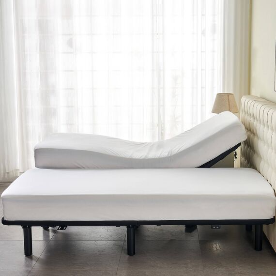 Kingnex Wasserdichter Matratzenschoner für verstellbares Bett, 2 Cali Twin XL, 91,4 x 213,4 cm, weicher, geräuschloser Jersey-Matratzenbezug mit tiefer Tasche