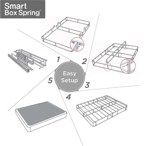 Zinus 22,9 cm Metall Smart Box Spring, Matratzenfundament, starker Metallrahmen, einfache Montage, voll