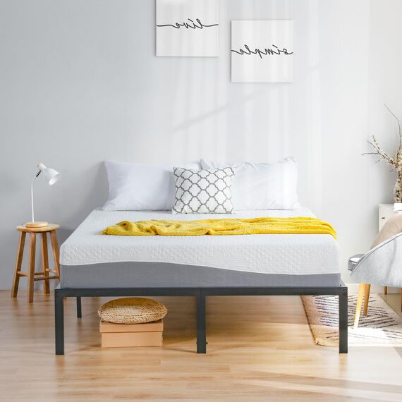 Olee Sleep Doppelbett-Matratze, 25,4 cm Gel-Memory-Schaum-Matratze, mit Gel angereichert für Komfort und Druckentlastung, CertiPUR-US-zertifiziert, Bed-in-a-Box, mittelfest, Grau, Twin Size
