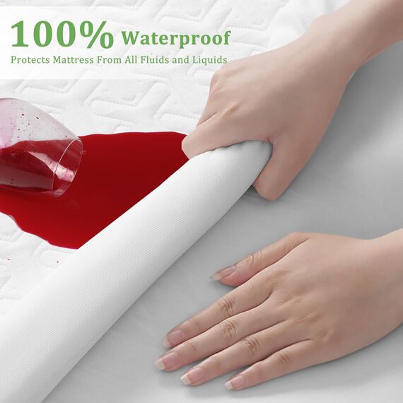 Twin XL Matratzenschoner, 100 % wasserdicht, kühlend, atmungsaktiv, Matratzenbezug für Einzelbett, Studentenwohnheim, 20,3–53,3 cm Matratze, vinylfrei (Bienenstock, Twin XL)