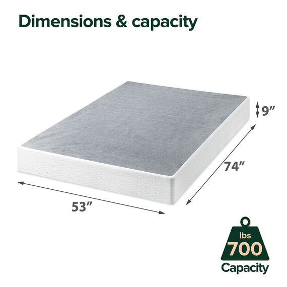 Zinus 22,9 cm Metall Smart Box Spring, Matratzenfundament, starker Metallrahmen, einfache Montage, voll