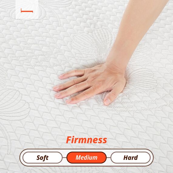 PrimaSleep Doppelmatratze, 25,4 cm Gel-Memory-Schaum-Matratze, mit Gel infundiert für Komfort und Druckentlastung, CertiPUR-US-zertifiziert, Bed-in-a-Box, mittelfest, grau, Doppelgröße