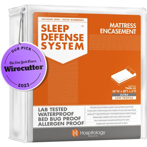 HOSPITOLOGY PRODUCTS Matratzenüberzug – mit Reißverschluss gegen Bettwanzen, milbendicht, hypoallergen, Schlafschutzsystem, Twin XL, wasserdicht, dehnbar, sehr niedriges Profil, 15,2 cm Tiefe – 96,5